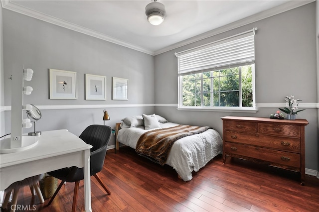 11 Heartwood Way, Aliso Viejo, CA 92656 - bedroom featuring hardwood / wood-style floors, crown molding, and an office area