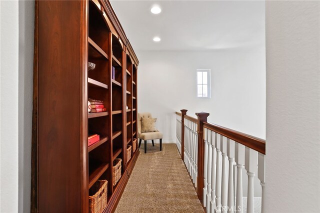 11 Heartwood Way, Aliso Viejo, CA 92656 - corridor featuring an upstairs landing, carpet, and recessed lighting