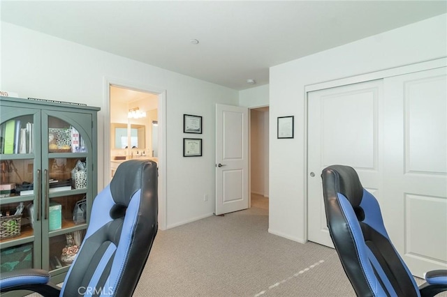 1827 Montecito Ln, Redlands, CA 92374 - home office with light carpet and baseboards