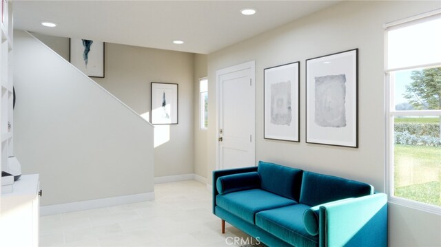 22325 Sage Ct, Torrance, CA 90502 - living area with plenty of natural light, stairway, recessed lighting, and light floors