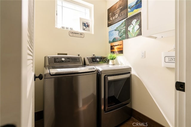 806 N Irena Ave Unit A, Redondo Beach, CA 90277 - laundry area featuring independent washer and dryer and cabinet space