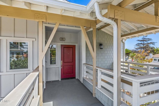 307 N F St Unit 201, Oxnard, CA 93030 - doorway to property with board and batten siding and covered porch