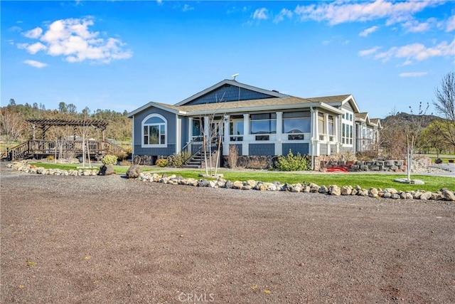 17432 Sendero Way, Lower Lake, CA 95457 - view of front of property with a pergola and a porch
