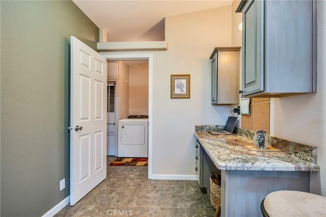 17432 Sendero Way, Lower Lake, CA 95457 - bathroom featuring washer / dryer and vanity