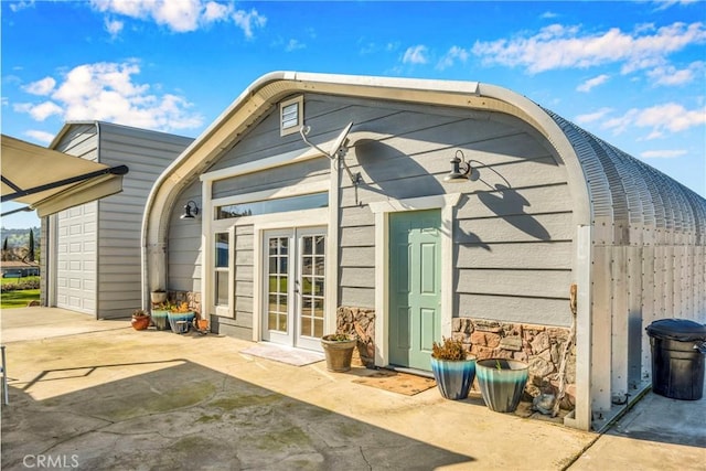 17432 Sendero Way, Lower Lake, CA 95457 - view of outbuilding featuring french doors, a garage, and driveway