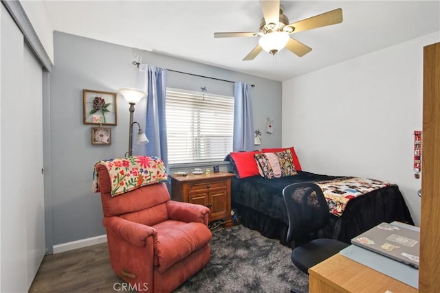 23011 Aspan St, Lake Forest, CA 92630 - bedroom featuring wood finished floors, a closet, and ceiling fan