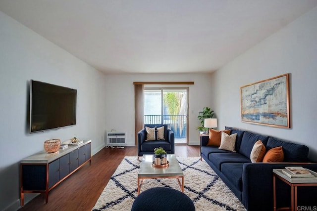 1045 Peach Ave Unit 12, El Cajon, CA 92021 - living room with dark wood-style floors and heating unit
