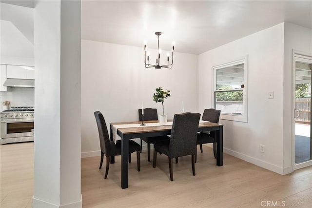 2321 W 182nd St, Torrance, CA 90504 - dining room featuring plenty of natural light, a chandelier, and light wood-type flooring
