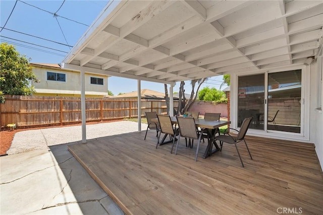 2321 W 182nd St, Torrance, CA 90504 - deck featuring outdoor dining space and a fenced backyard