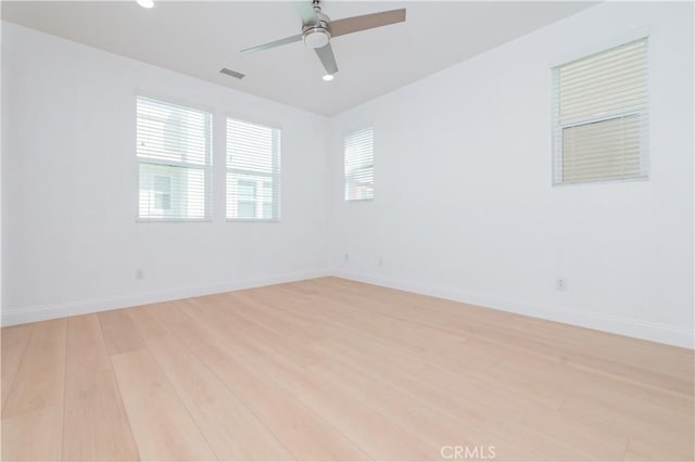 9570 Bluewater Pl, Rancho Cucamonga, CA 91730 - spare room featuring light wood-type flooring, recessed lighting, and ceiling fan