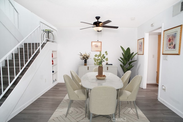 8131 Canby Ave Unit 5, Reseda, CA 91335 - dining space with stairs, wood finished floors, and ceiling fan