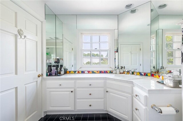 3541 Westfall Dr, Encino, CA 91436 - bathroom with vanity and tile patterned floors