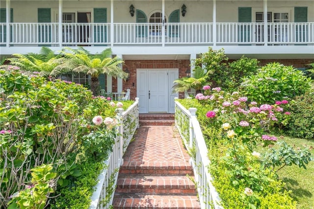 3541 Westfall Dr, Encino, CA 91436 - doorway to property with brick siding and stucco siding