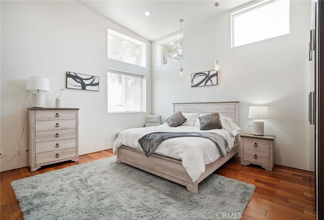 2623 Carnegie Ln, Redondo Beach, CA 90278 - bedroom featuring high vaulted ceiling and wood finished floors