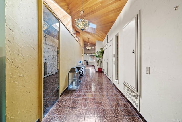 3204 Via Caliente Del Sol, Jamul, CA 91935 - hall featuring wood ceiling and vaulted ceiling