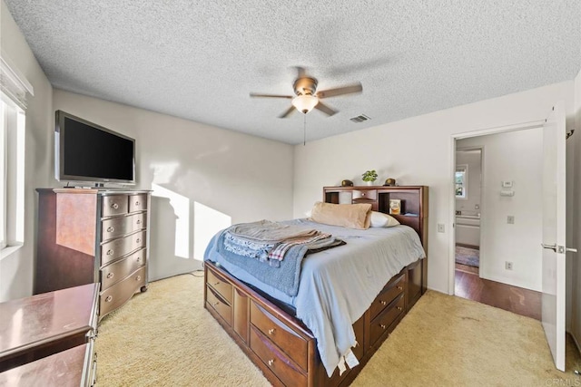 3204 Via Caliente Del Sol, Jamul, CA 91935 - bedroom with carpet flooring, a textured ceiling, and ceiling fan
