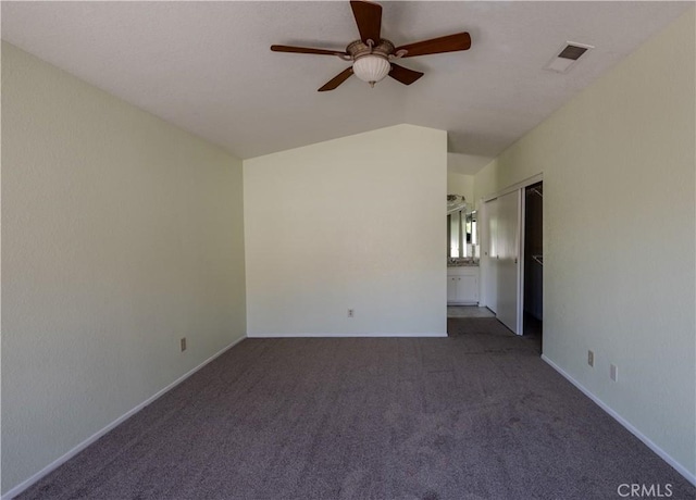 22760 Mountain View Rd, Moreno Valley, CA 92557 - carpeted spare room featuring ceiling fan and vaulted ceiling