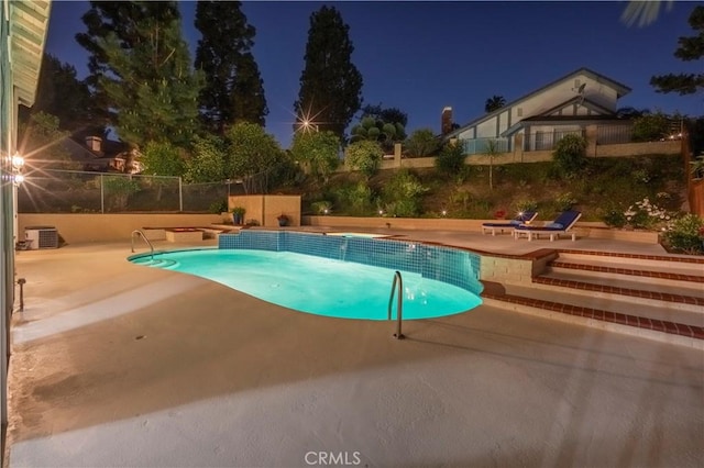 2239 Maystone Pl, Rowland Heights, CA 91748 - pool at night featuring a patio