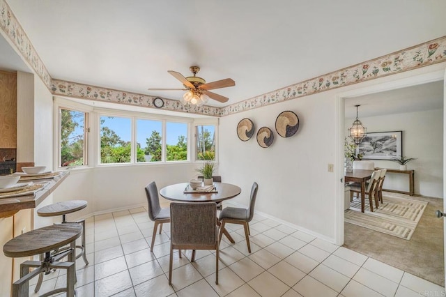 4678 Sun Vly, Del Mar, CA 92014 - dining area featuring plenty of natural light, light tile patterned floors, and ceiling fan