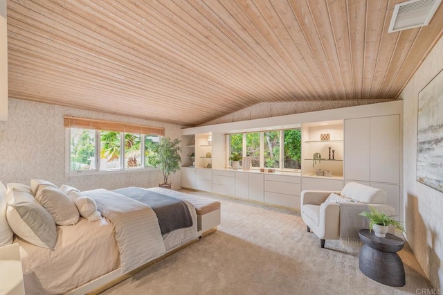 4678 Sun Vly, Del Mar, CA 92014 - carpeted bedroom with wood ceiling and vaulted ceiling