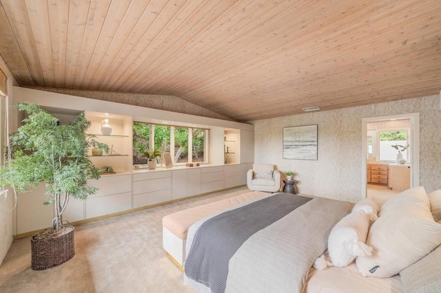 4678 Sun Vly, Del Mar, CA 92014 - bedroom featuring wood ceiling, lofted ceiling, and carpet