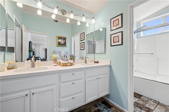 29508 Alyssum Ln, Canyon Country, CA 91387 - full bath with double vanity and shower / bath combination