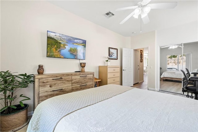29508 Alyssum Ln, Canyon Country, CA 91387 - bedroom with wood finished floors and a ceiling fan
