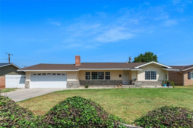 1329 S St Malo St, West Covina, CA 91790 - ranch-style home with stone siding, stucco siding, a garage, and concrete driveway