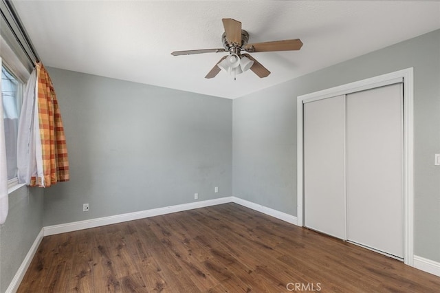 1329 S St Malo St, West Covina, CA 91790 - unfurnished bedroom featuring wood finished floors, a closet, and ceiling fan