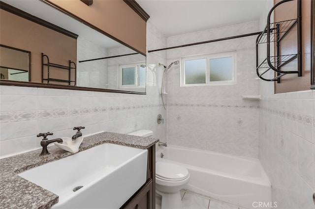 1329 S St Malo St, West Covina, CA 91790 - full bath featuring tile walls, vanity, and shower / bathtub combination