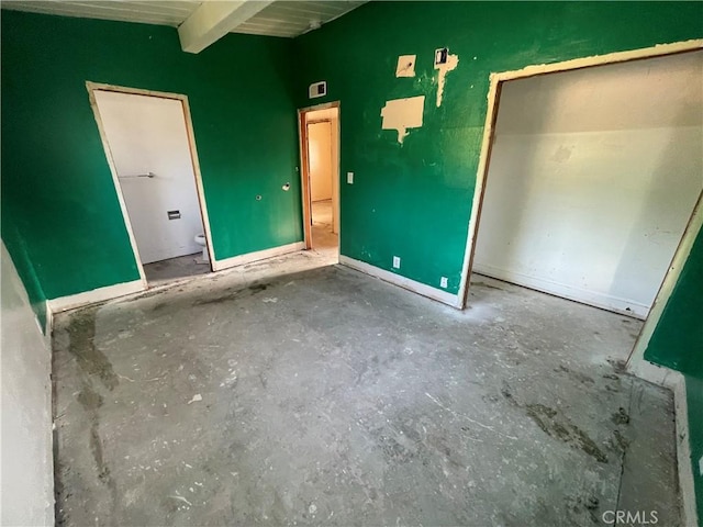 2441 Madrone St, Sutter, CA 95982 - unfurnished bedroom featuring beam ceiling and unfinished concrete floors