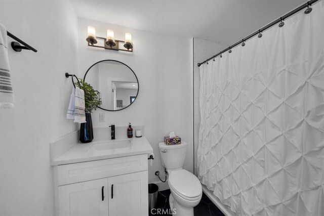 1834 Stearns Dr, Los Angeles, CA 90035 - bathroom with vanity and curtained shower