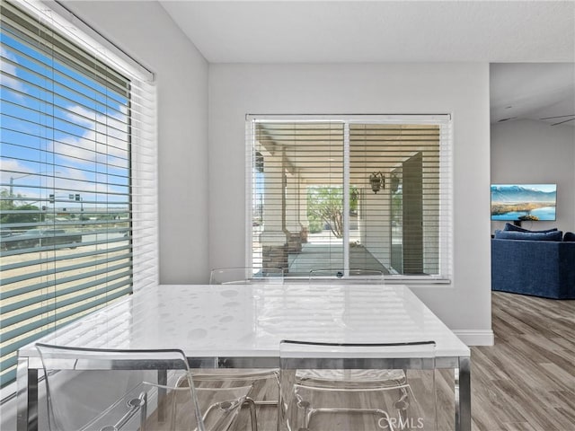 15679 Tuscola Rd, Apple Valley, CA 92307 - dining room featuring wood finished floors and healthy amount of natural light