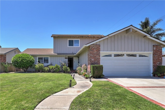6804 Elm, Cypress, CA 90630 - traditional-style house with an attached garage, driveway, brick siding, and a shingled roof