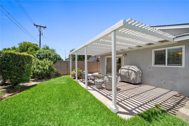 16660 Spruce Cir, Fountain Valley, CA 92708 - view of yard featuring a pergola, a patio area, and an outdoor living space