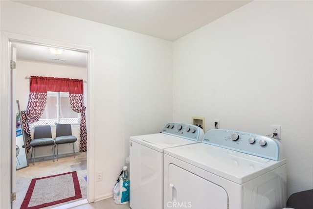 26866 Oakmont Dr, Menifee, CA 92586 - laundry area with independent washer and dryer and light colored carpet