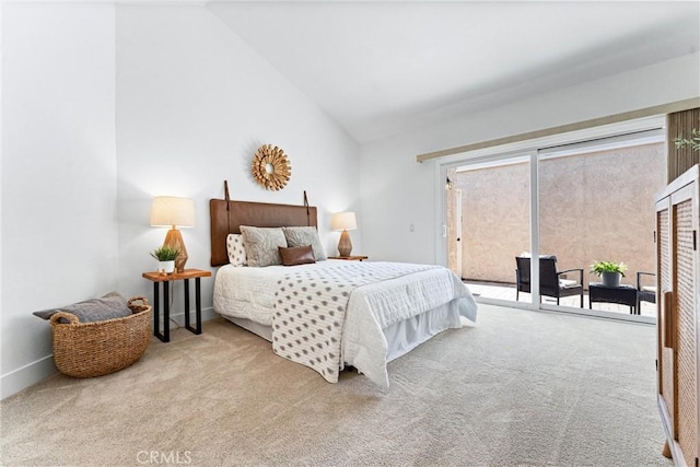 28082 Palmetto Ct, Laguna Niguel, CA 92677 - carpeted bedroom featuring access to outside and lofted ceiling