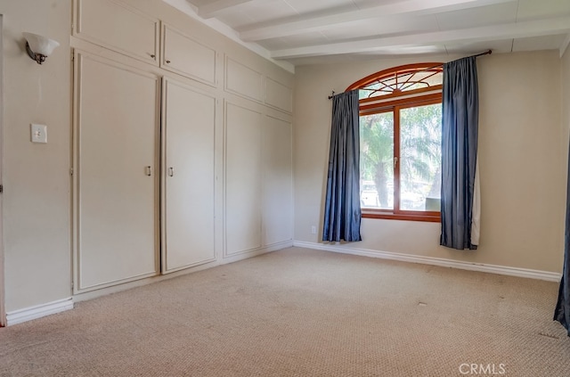 20606 Skouras Dr, Winnetka, CA 91306 - carpeted empty room with beamed ceiling and baseboards