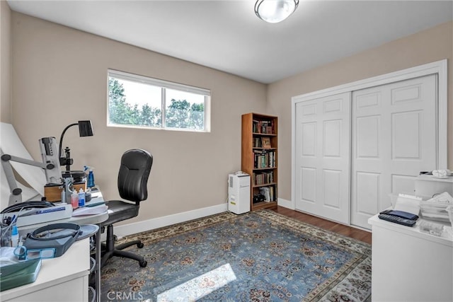 19040 Redbud Rd, Hidden Valley Lake, CA 95467 - office area featuring baseboards and wood finished floors