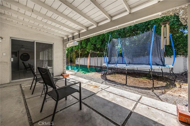 1411 Woodcrest Ave, La Habra, CA 90631 - view of patio with a trampoline