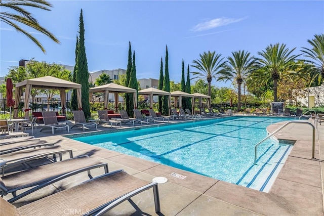 13028 Central Ave Unit 202, Hawthorne, CA 90250 - community pool with a gazebo and a patio