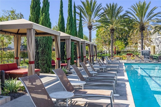 13028 Central Ave Unit 202, Hawthorne, CA 90250 - community pool with a gazebo and a patio area