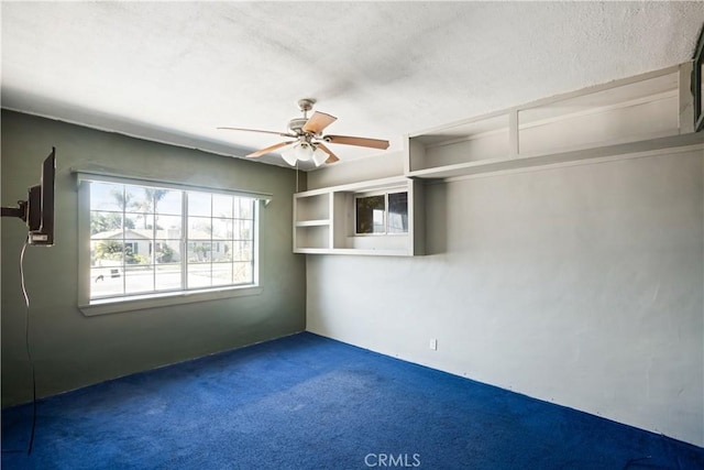1811 Elaine St, Pomona, CA 91767 - empty room with carpet floors, a ceiling fan, and a textured ceiling