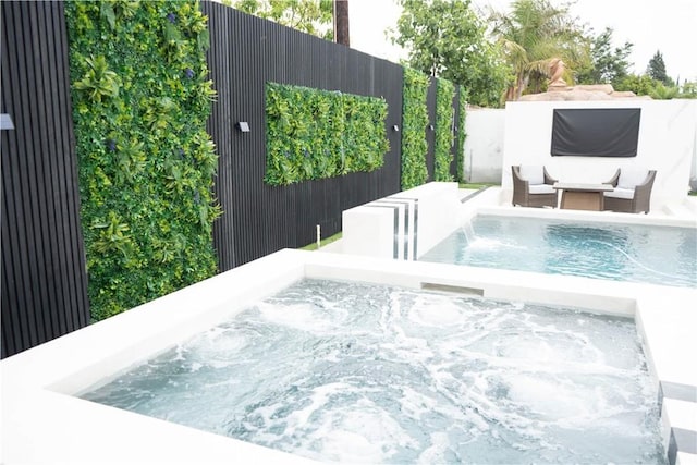 9359 Cecilia St, Downey, CA 90241 - view of swimming pool with an outdoor hot tub