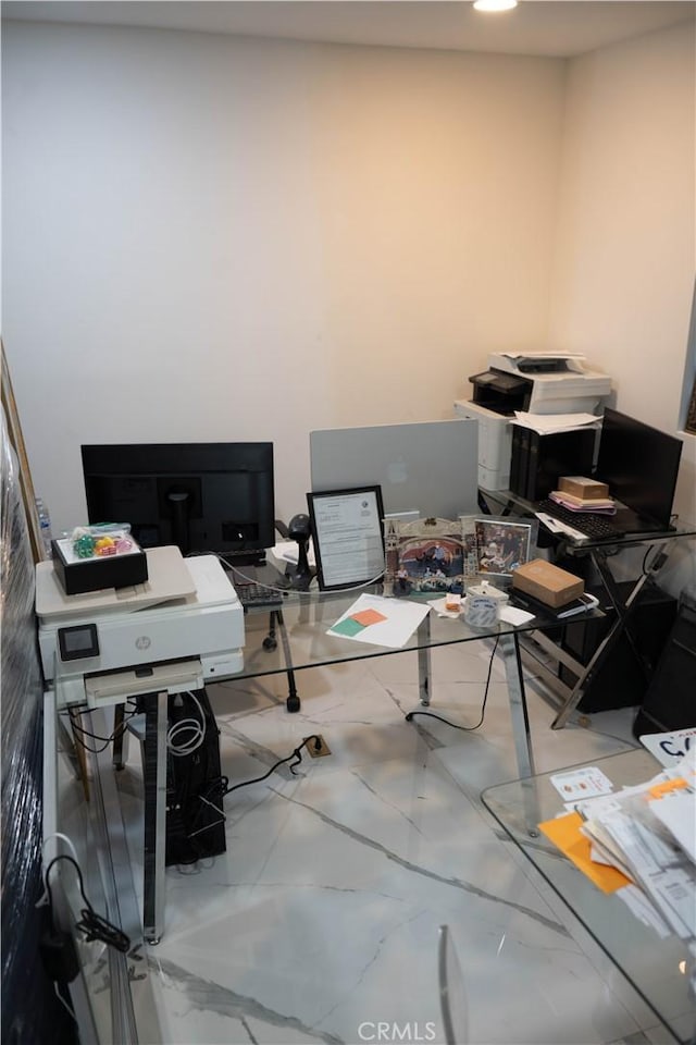 9359 Cecilia St, Downey, CA 90241 - home office with marble look tile flooring