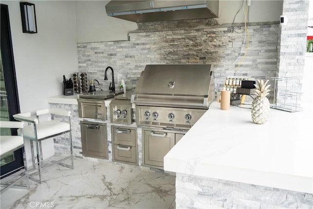 9359 Cecilia St, Downey, CA 90241 - view of patio with exterior kitchen and a sink