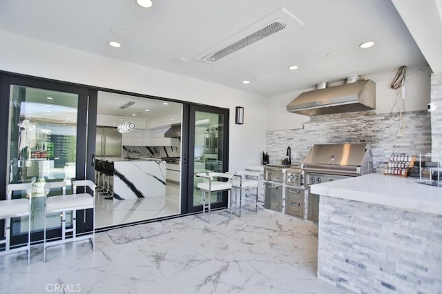 9359 Cecilia St, Downey, CA 90241 - view of patio featuring area for grilling and a sink