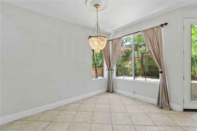 3 Kyle Ct, Ladera Ranch, CA 92694 - unfurnished dining area with a chandelier and light tile patterned floors
