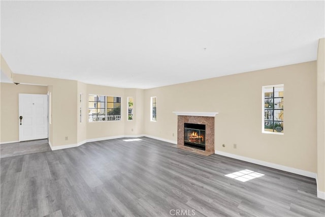 519 Sefton Ave Unit D, Monterey Park, CA 91755 - unfurnished living room with wood finished floors and a premium fireplace