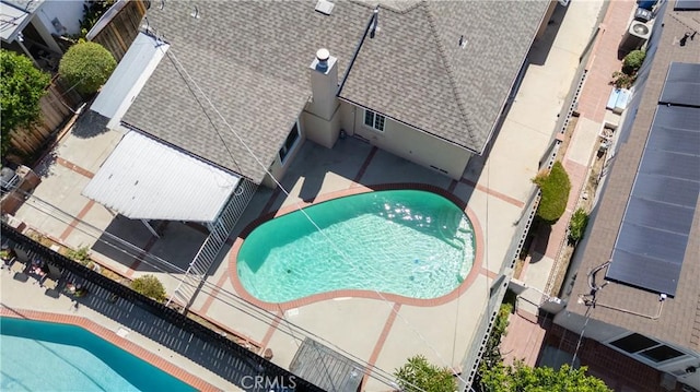 6644 Bothwell Rd, Reseda, CA 91335 - aerial view of property and surrounding area with a pool